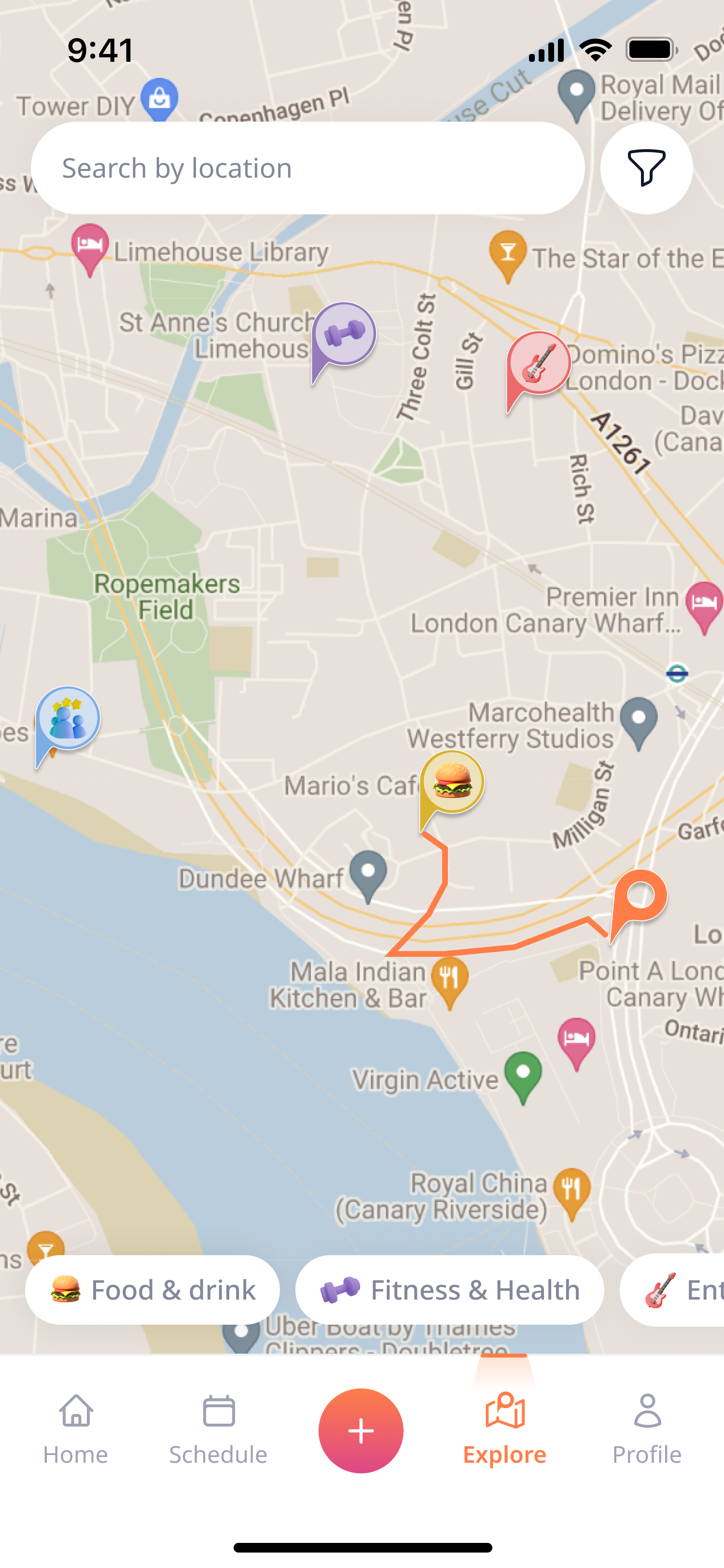 Popin Map Preview screen